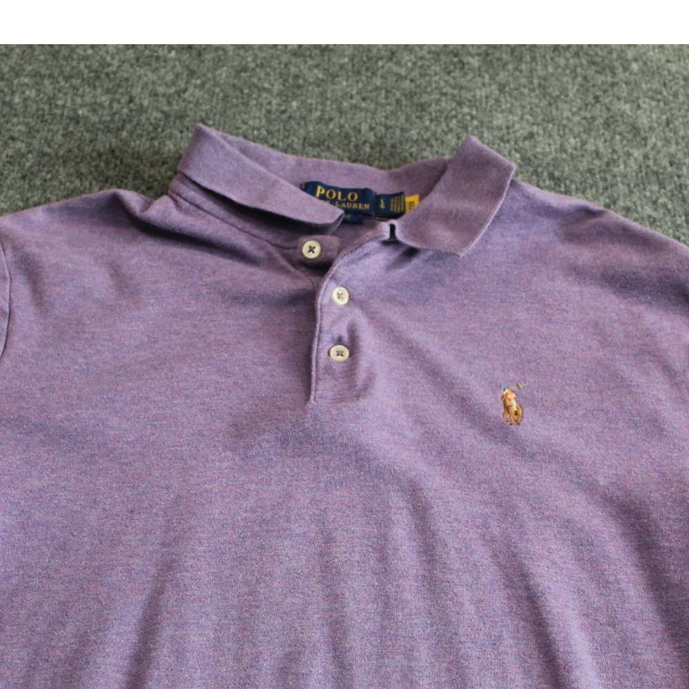 Polo Ralph Lauren Classic Fit Heathered Purple Short Sleeve Polo‎ Shirt Mens L